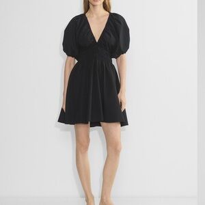 Elegant Black Puff Sleeve Dress